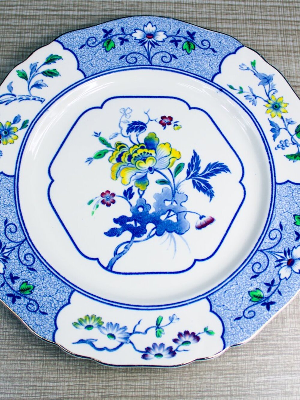 Vtg Alfred Meakin Harmony Shape Meadow 10" Dinner Plate Blue Floral 2 Available